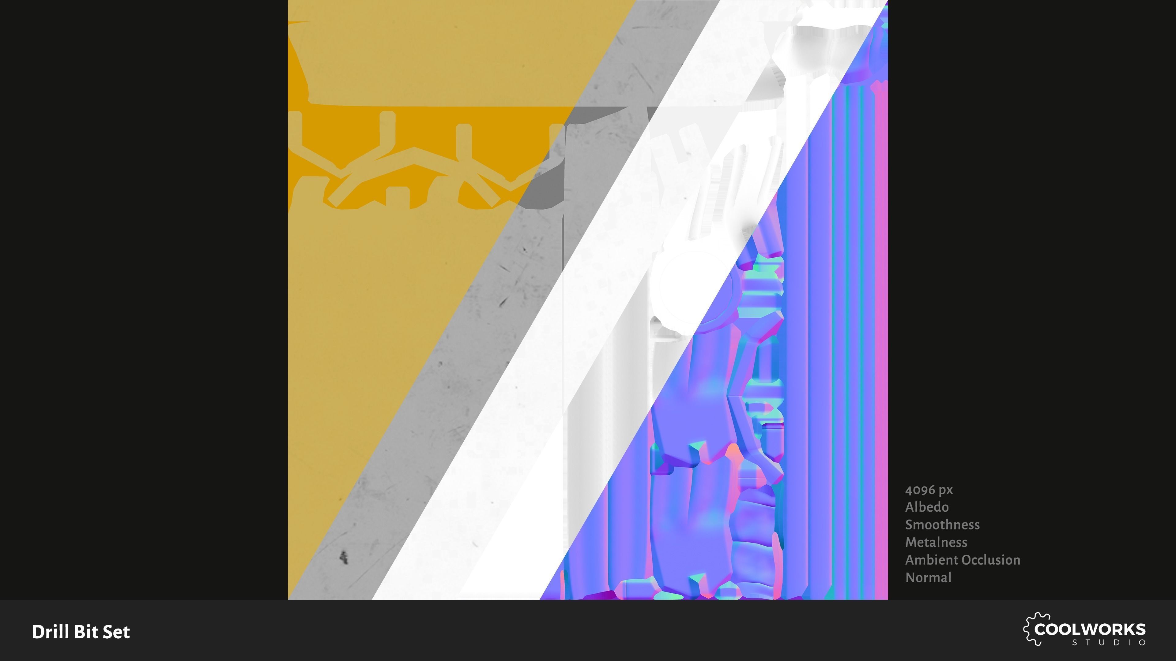 Drill Bit Set Low-poly 3D model_17