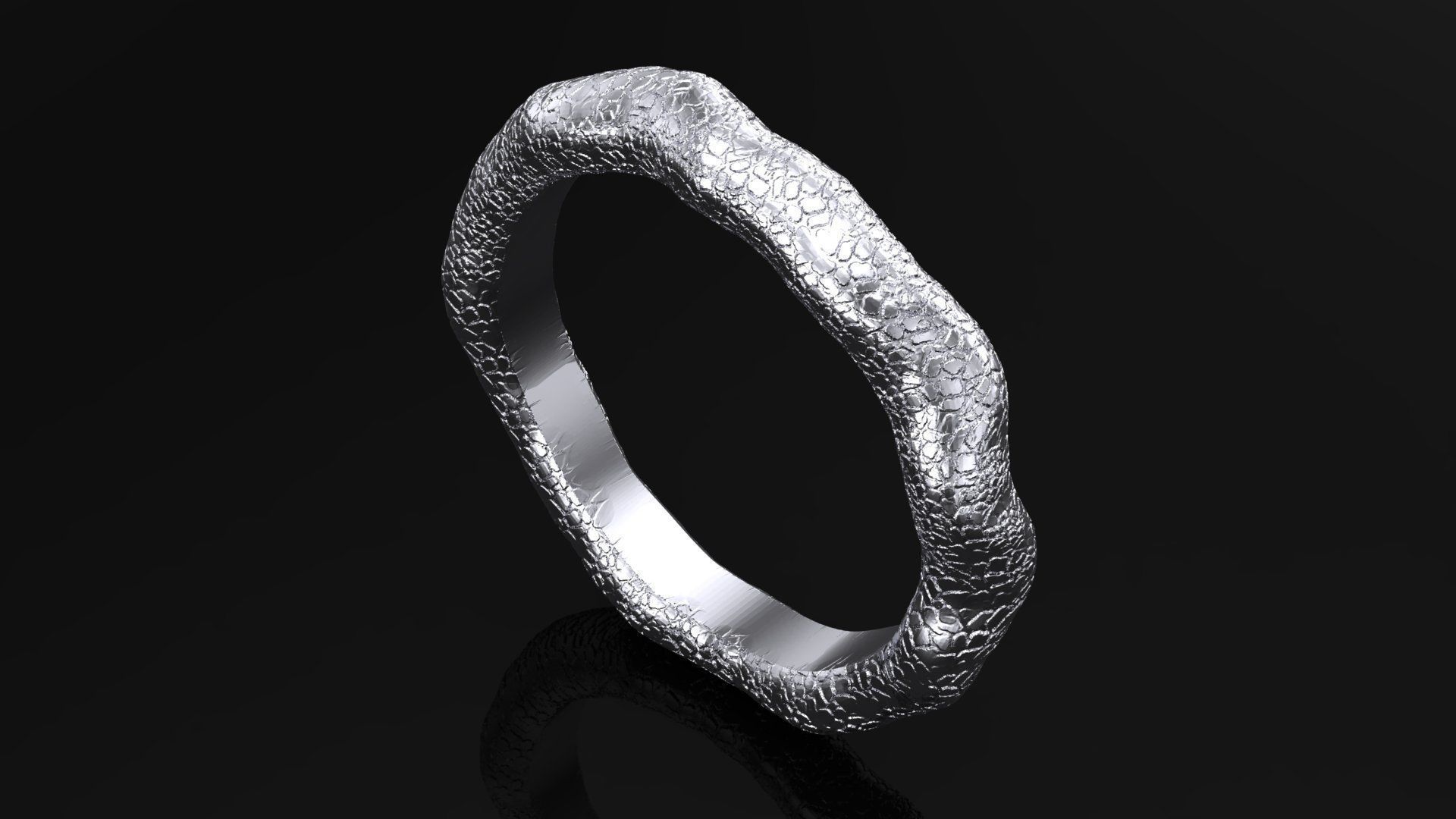 organic ring band 3D print model_1