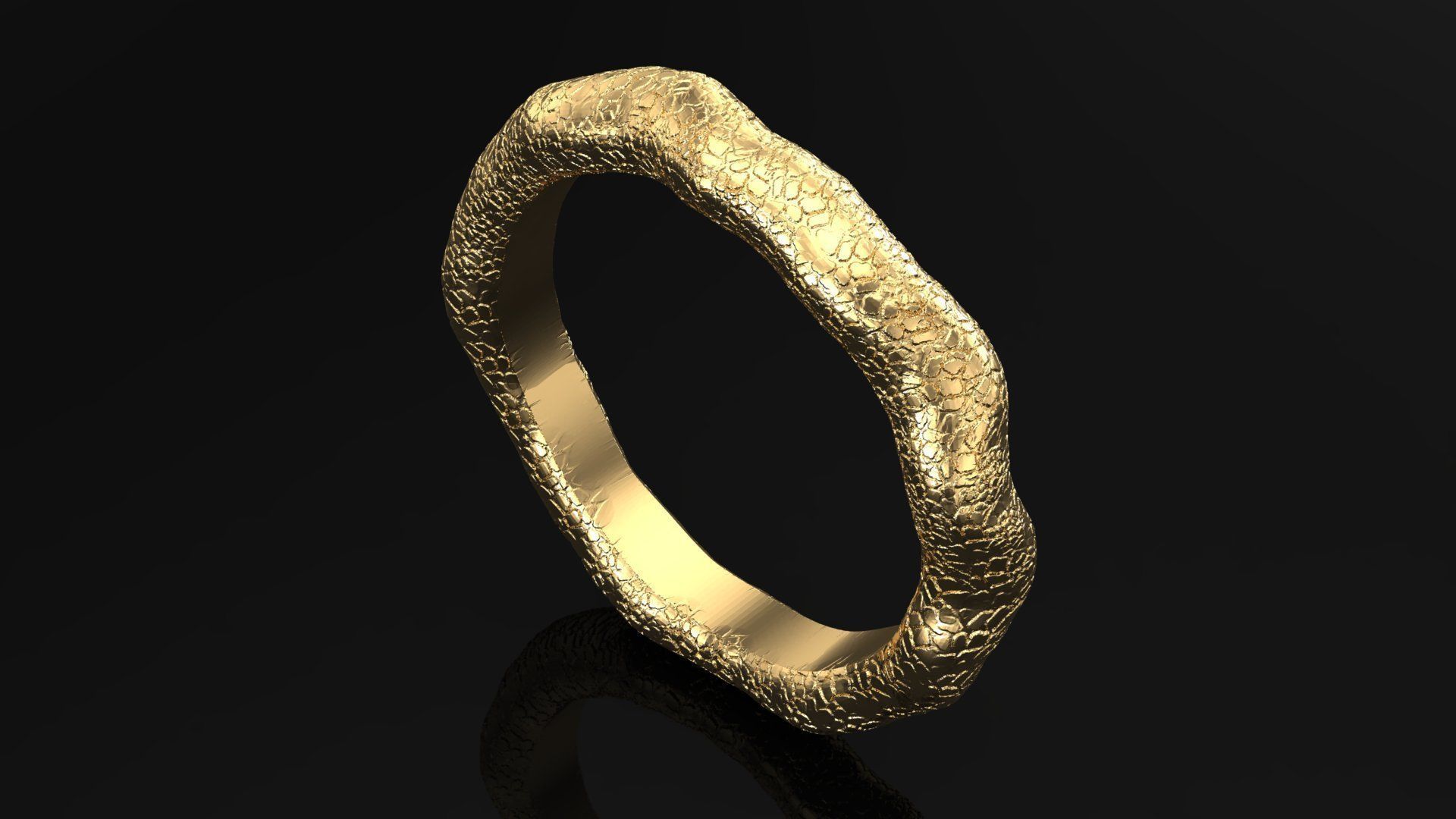 organic ring band 3D print model_2