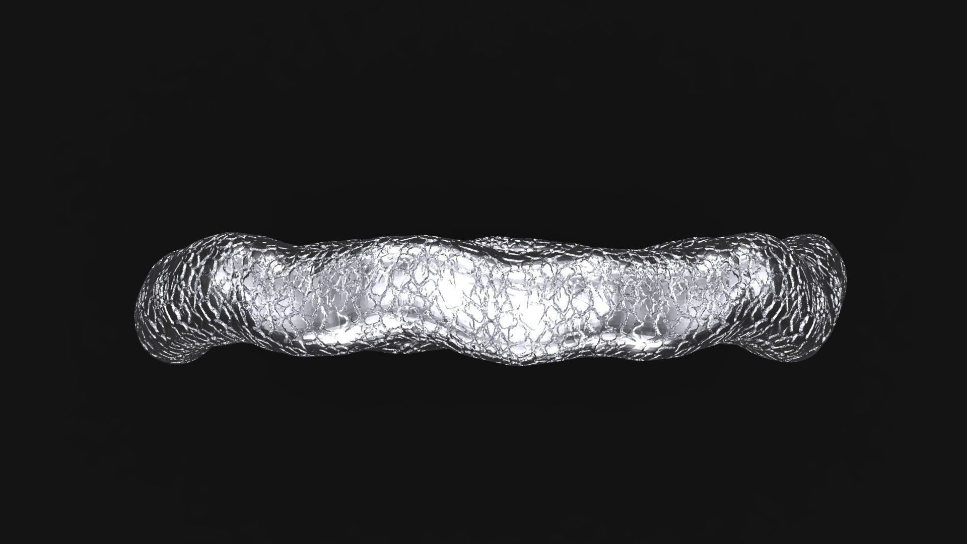 organic ring band 3D print model_3