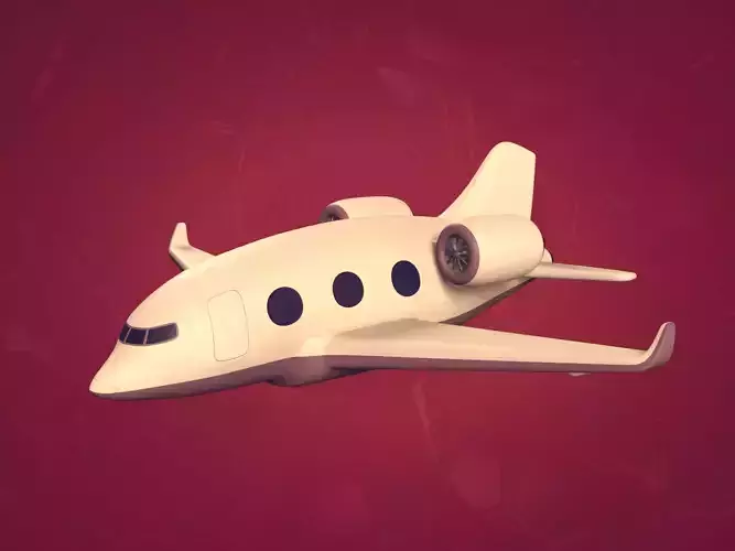 Cartoon Private Jet Low-poly 3D model