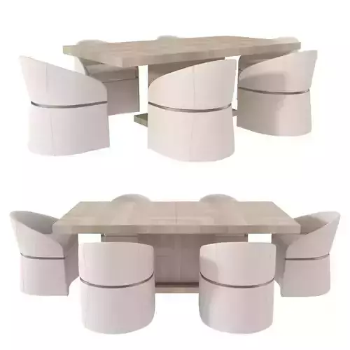Caracole Horizon table dune chair 3D model