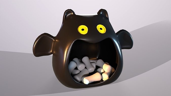 Bat Halloween Candy Holder  Low-poly 3D model 2