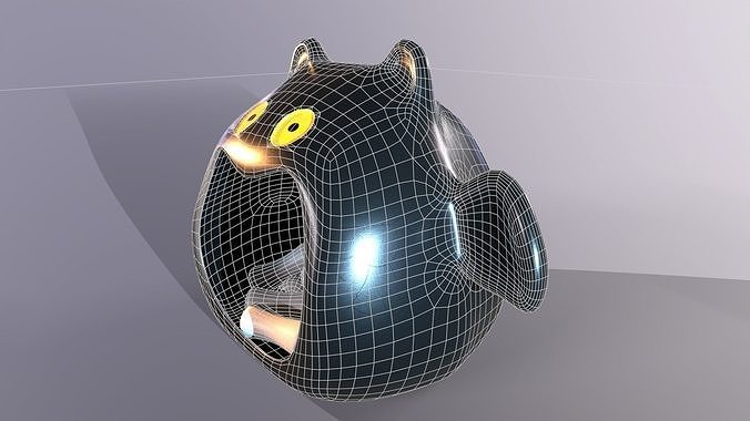 Bat Halloween Candy Holder  Low-poly 3D model 7