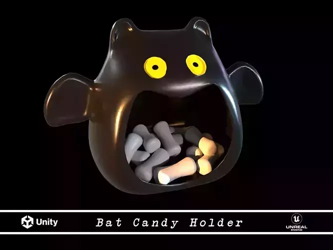 Bat Halloween Candy Holder Low-poly 3D model