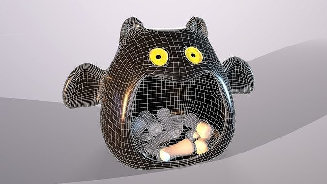 Bat Halloween Candy Holder  Low-poly 3D model 3