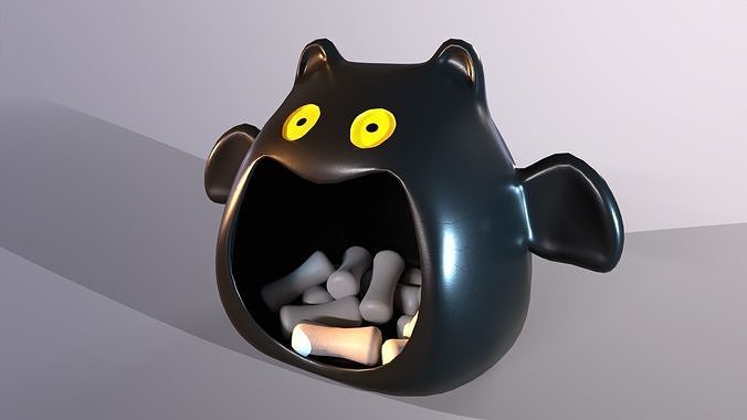 Bat Halloween Candy Holder  Low-poly 3D model 4