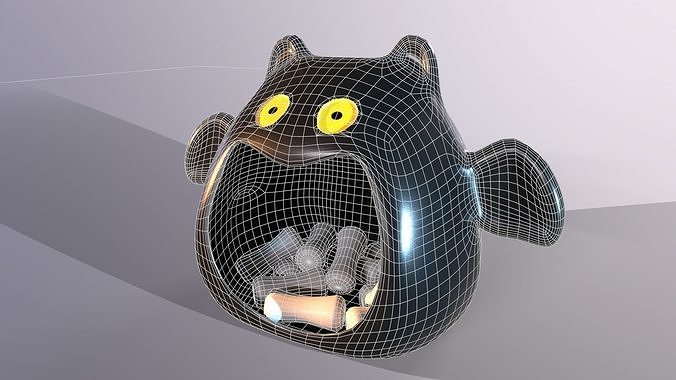 Bat Halloween Candy Holder  Low-poly 3D model 5