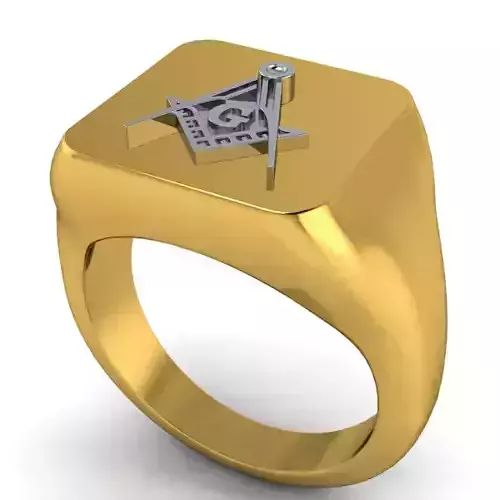 Creative men Signet Masonic ring Plain hotstyle 3D print model 3D print model