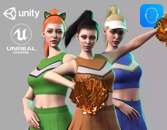 Streetwear Girl 2-8 - Casual Wear Girls Pack 3 Game-Ready Low-poly 3D model