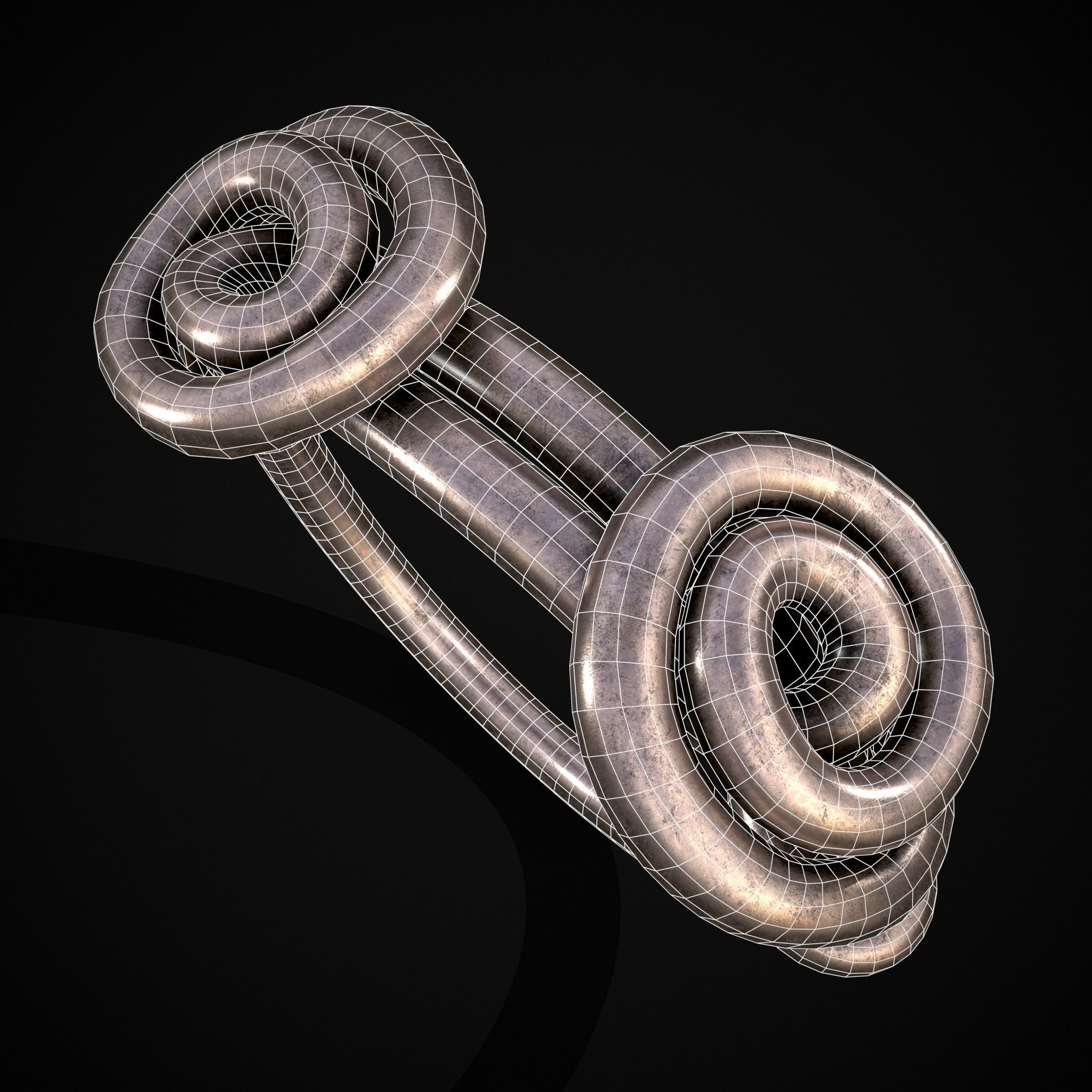 Wire Spiral Silver Ring Low-poly 3D model_26