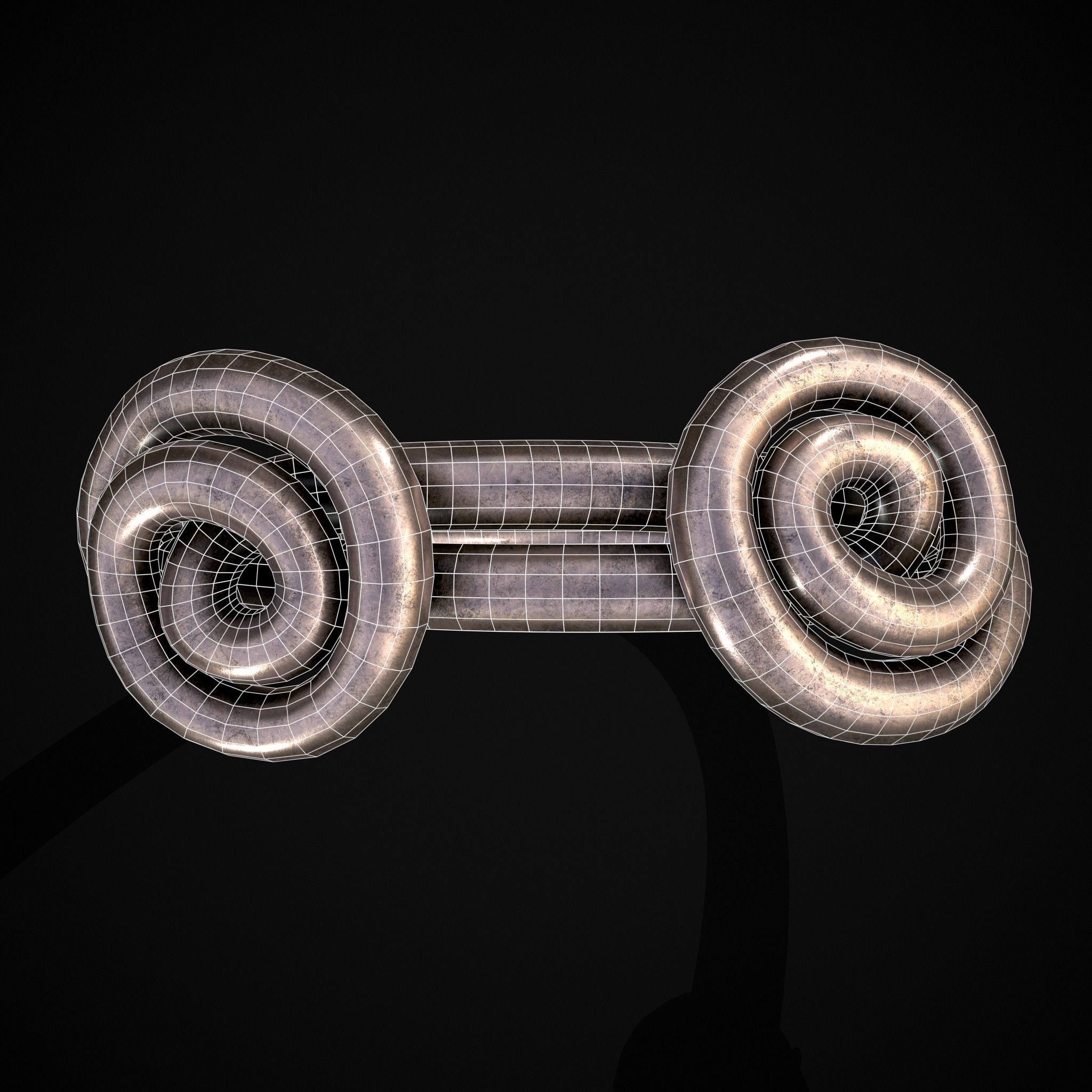 Wire Spiral Silver Ring Low-poly 3D model_8