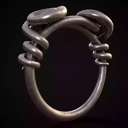 Wire Spiral Silver Ring Low-poly 3D model Wire Spiral Silver Ring Low-poly 3D model