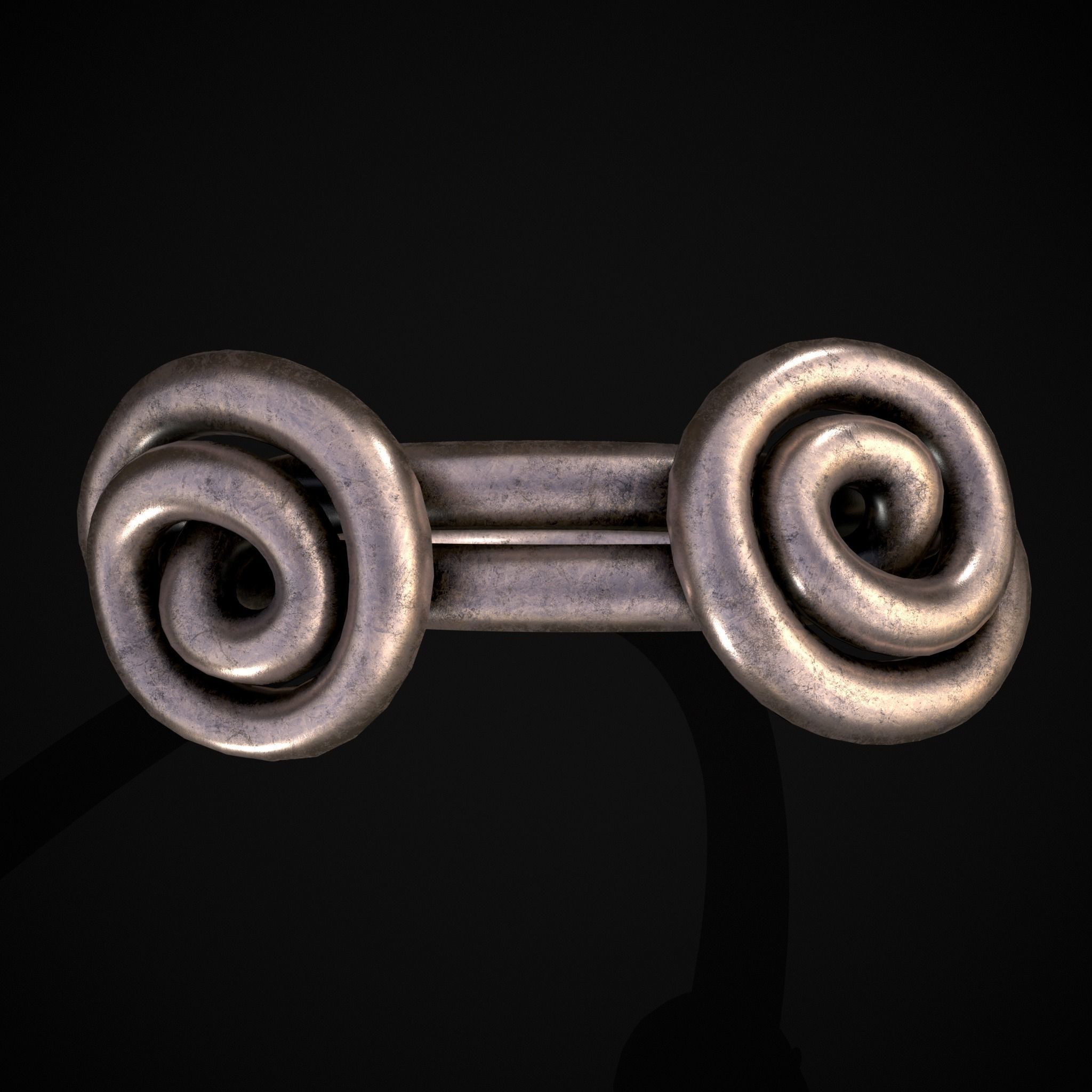 Wire Spiral Silver Ring Low-poly 3D model_7