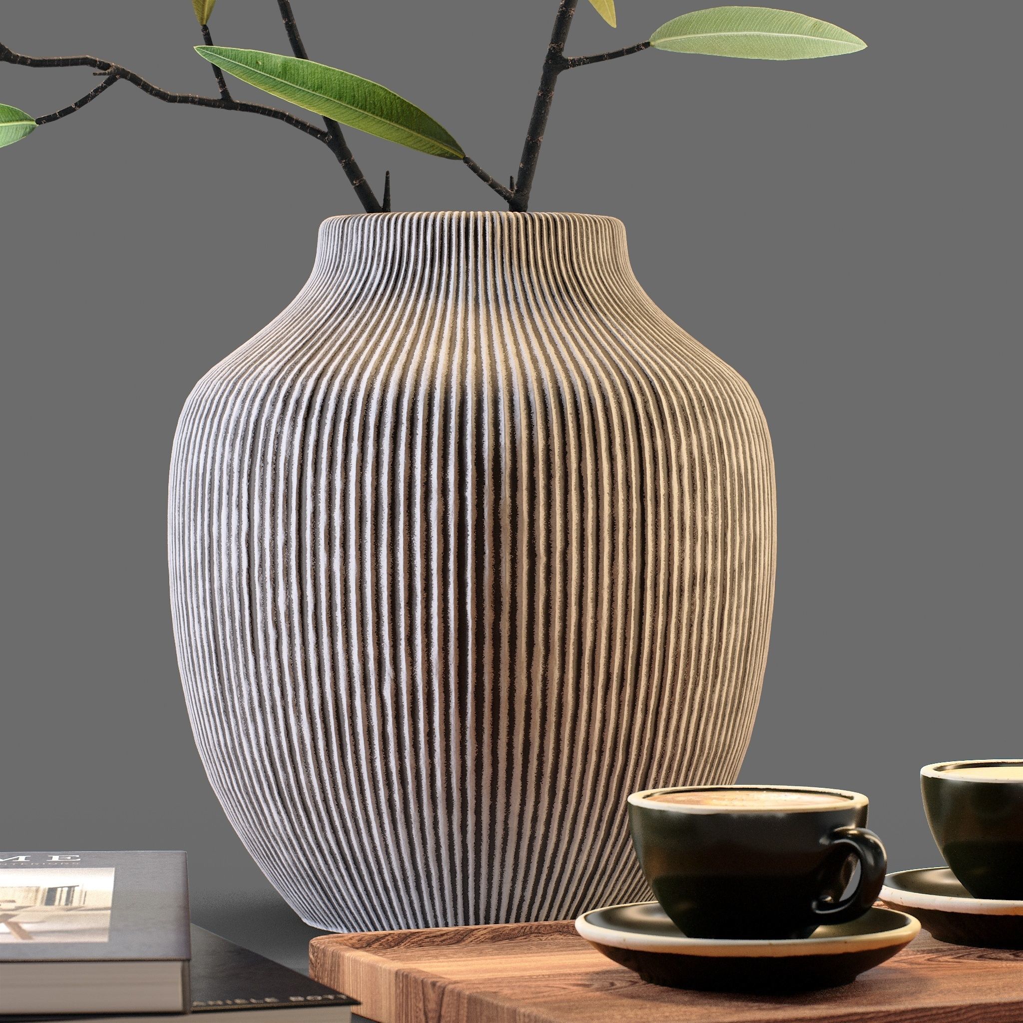 Decor coffee and books Set 20 3D model_8