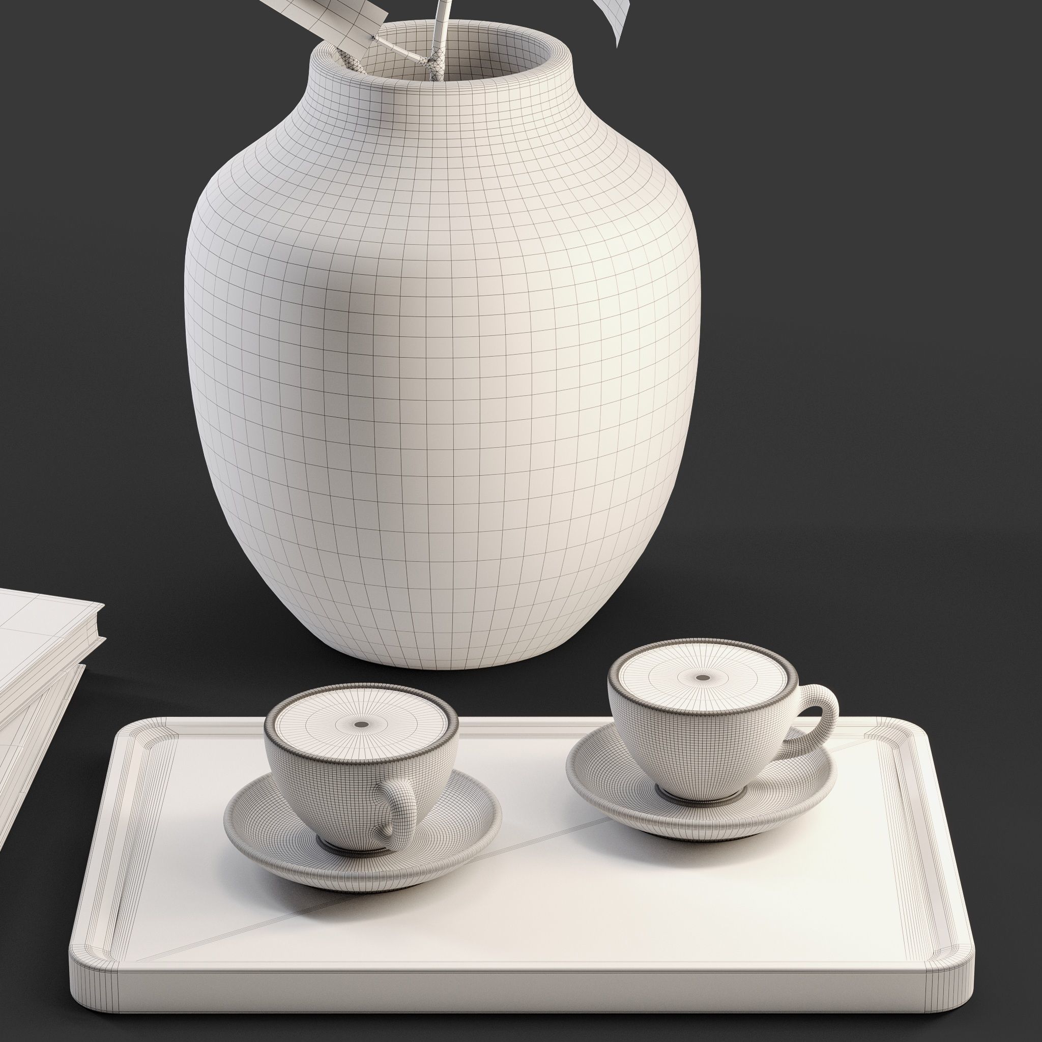 Decor coffee and books Set 20 3D model_7