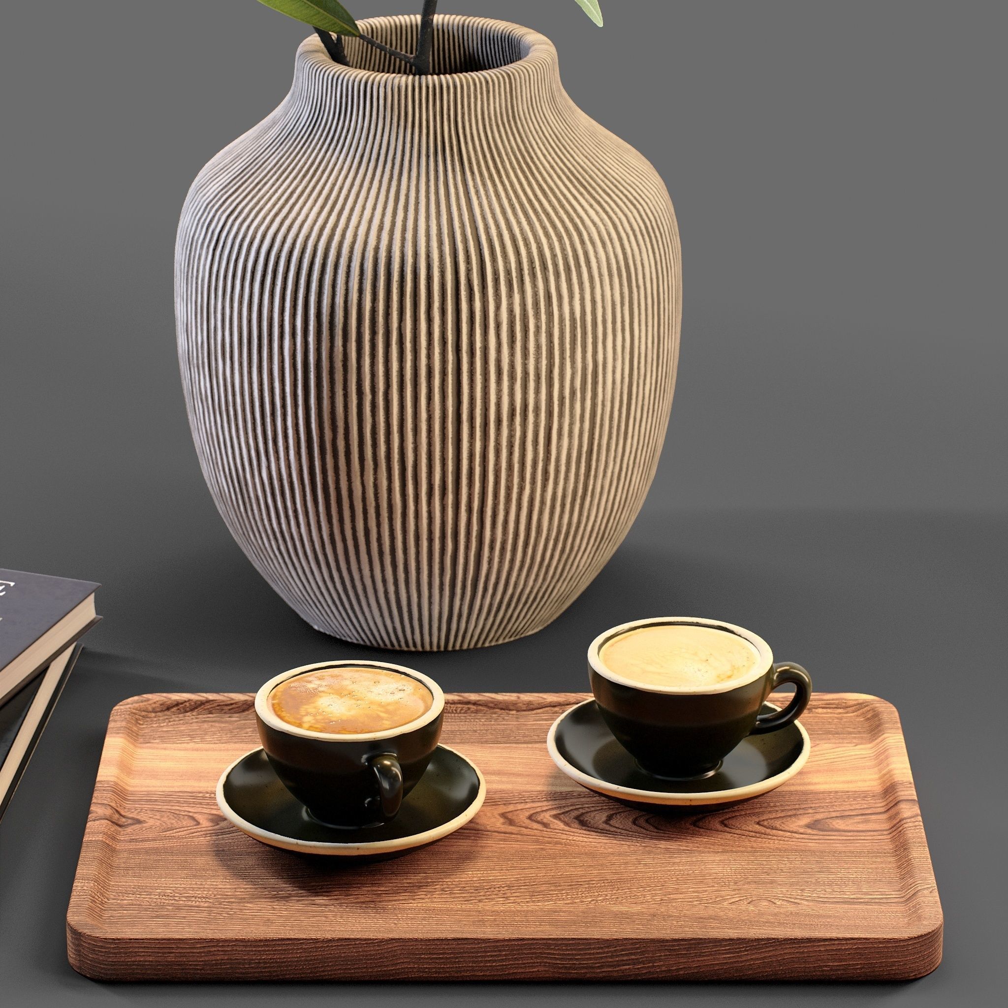Decor coffee and books Set 20 3D model_6