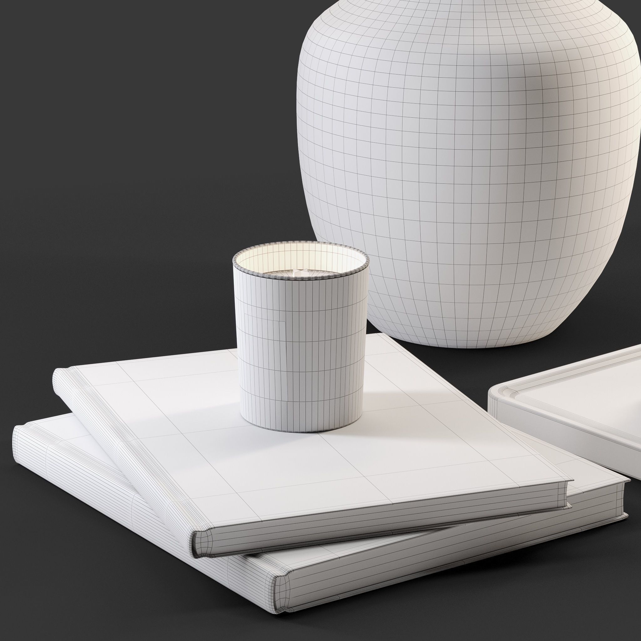 Decor coffee and books Set 20 3D model_5