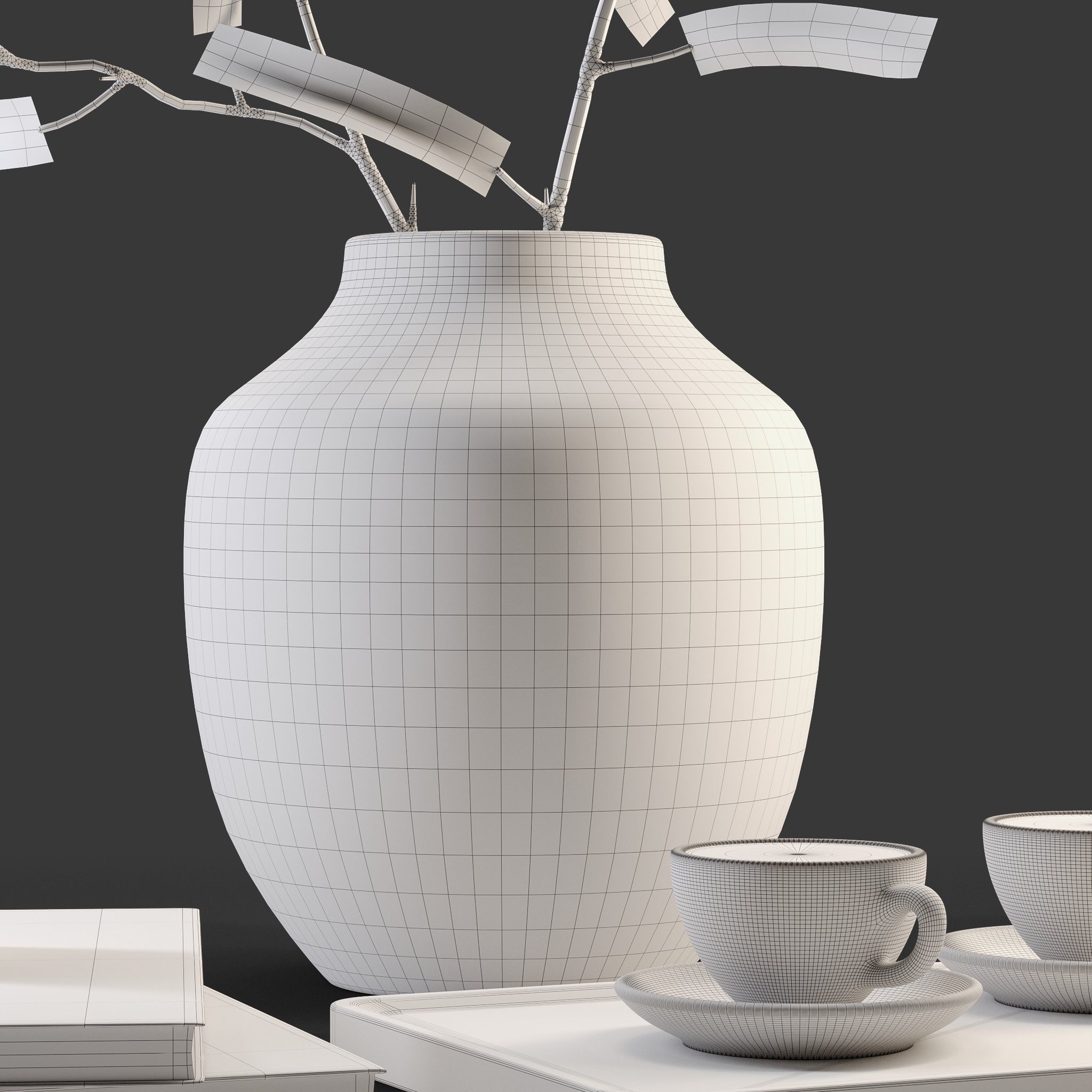 Decor coffee and books Set 20 3D model_9