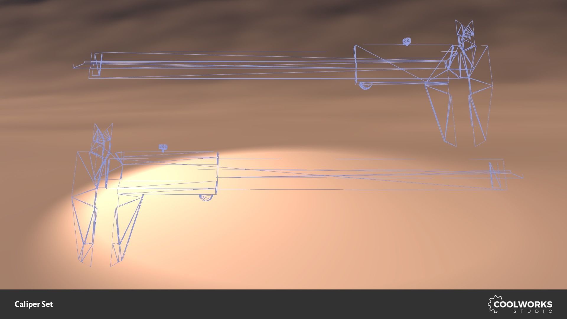 Caliper Set Low-poly 3D model_4