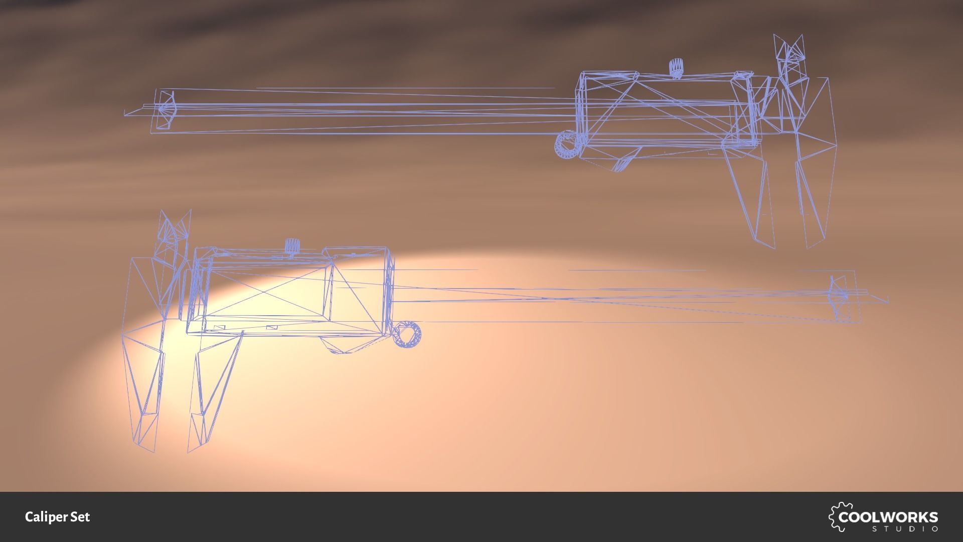 Caliper Set Low-poly 3D model_5
