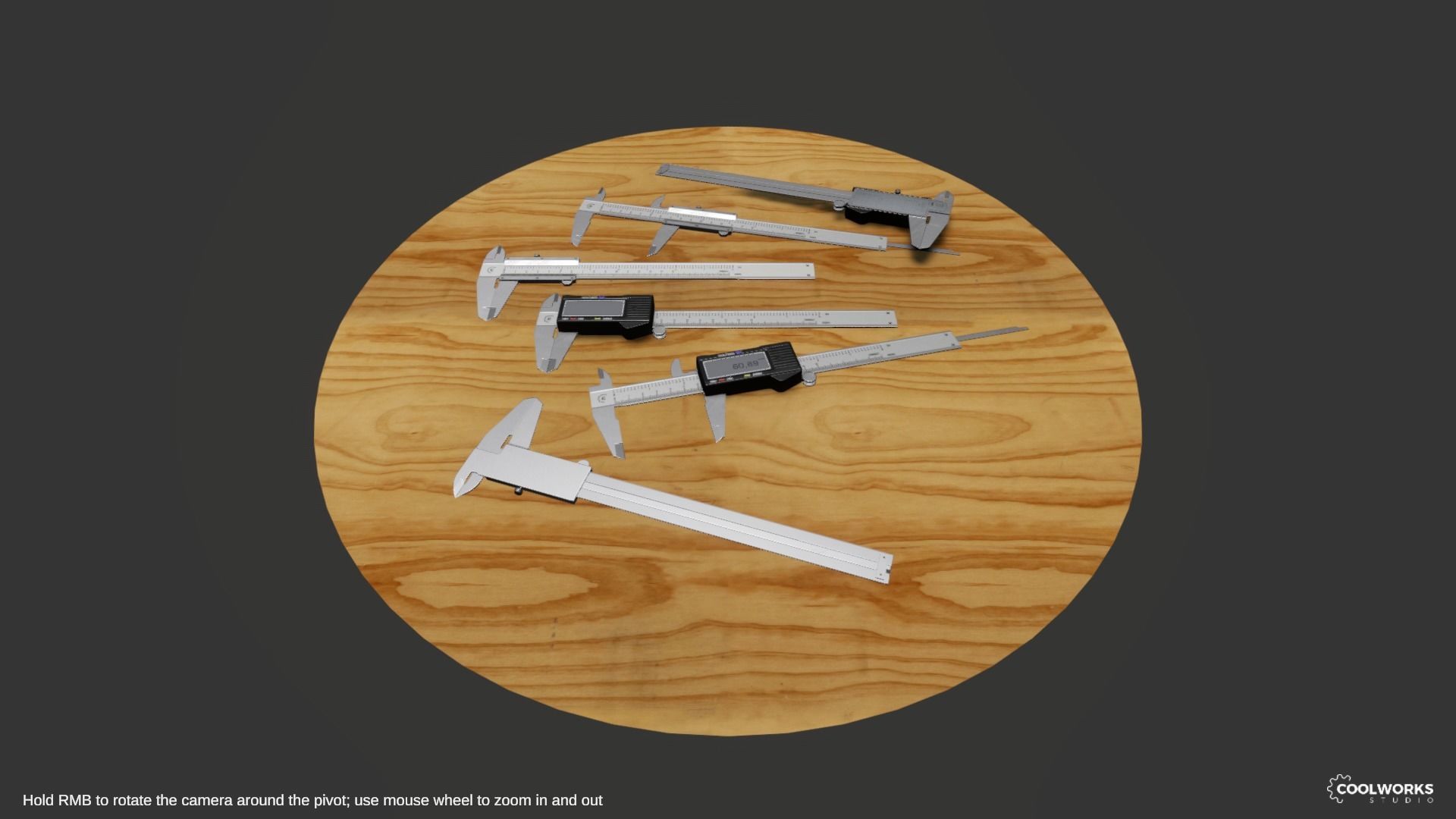 Caliper Set Low-poly 3D model_6