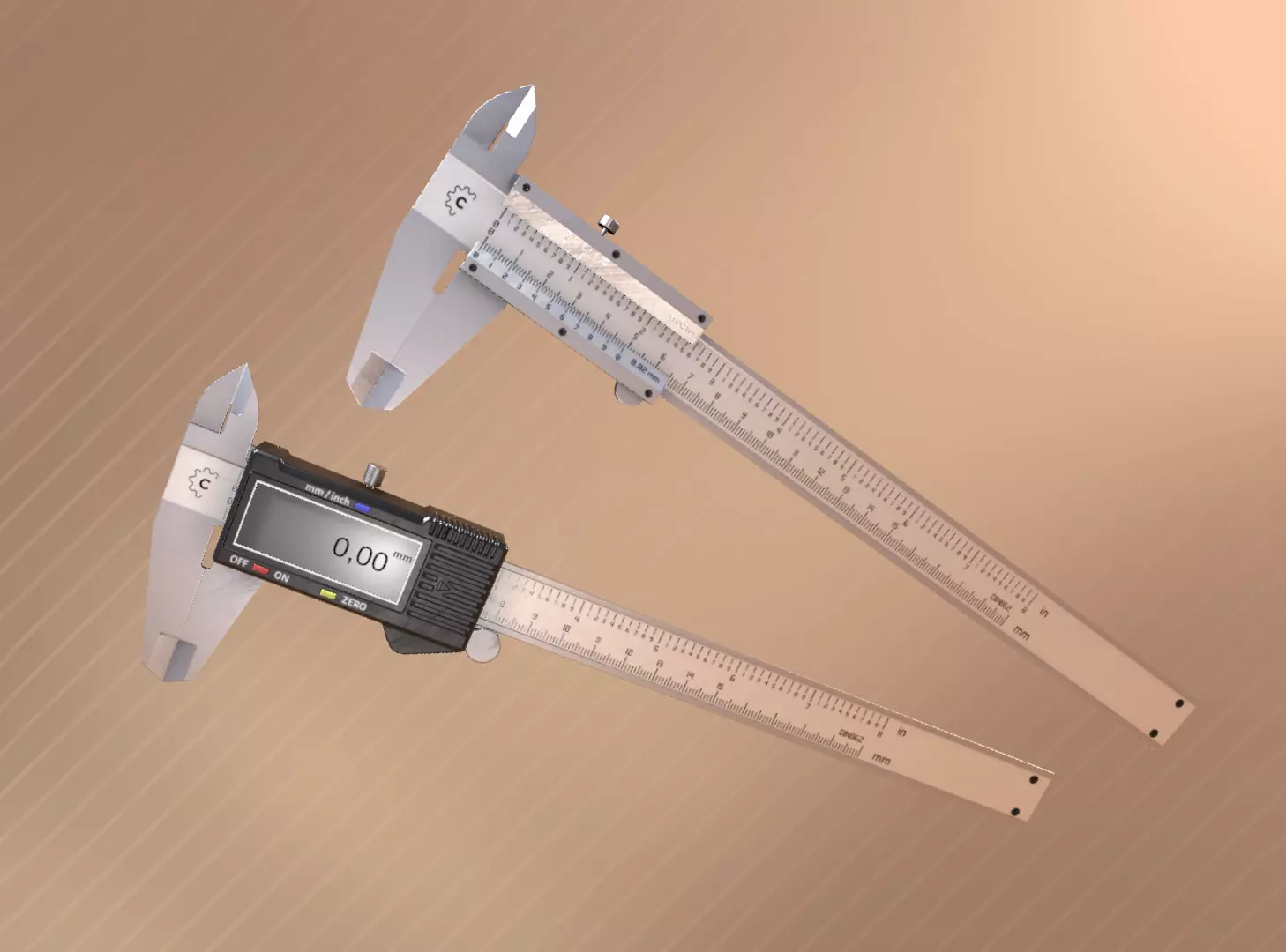 Caliper Set Low-poly 3D model_0