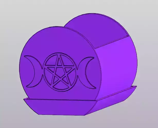 Triple moon with pentagram Planter