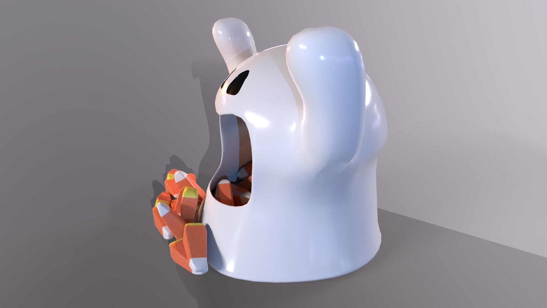 Ghost Candy Holder for Halloween Low-poly 3D model_5