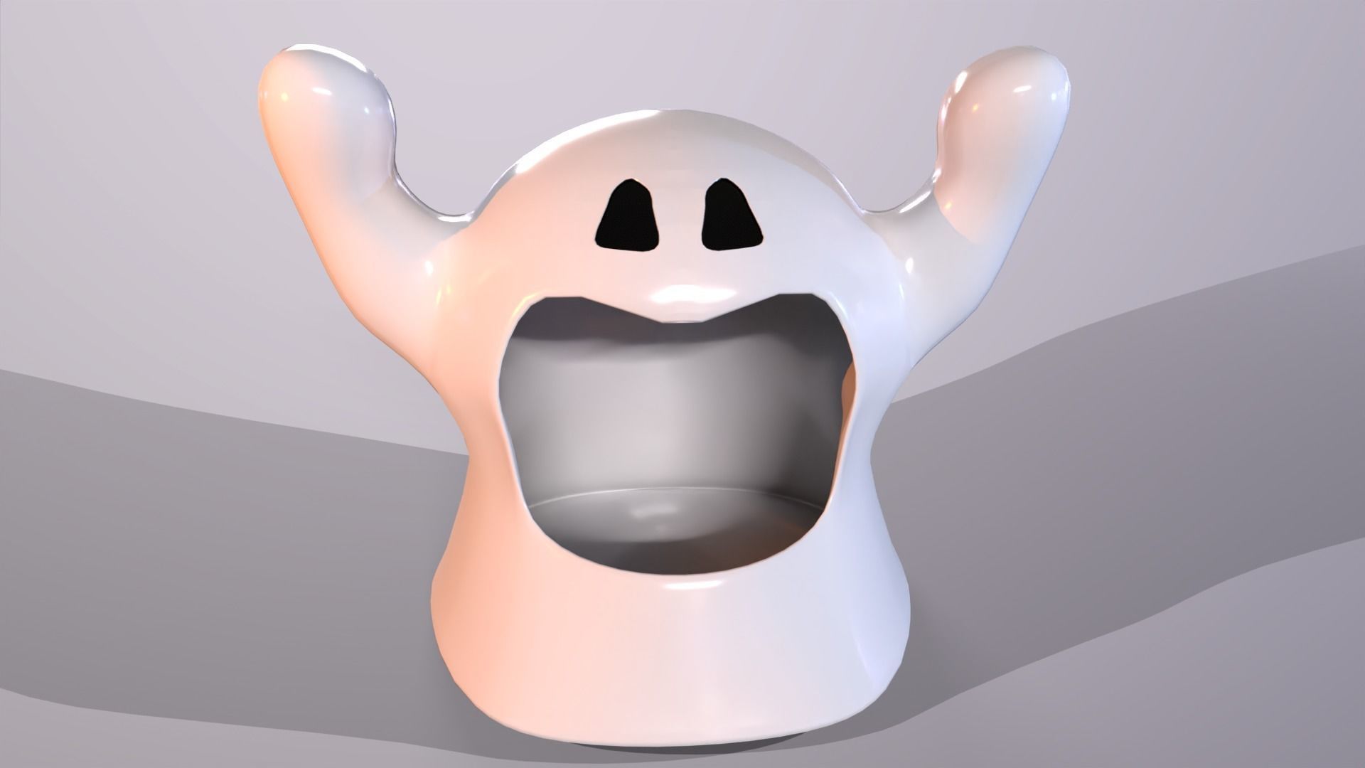 Ghost Candy Holder for Halloween Low-poly 3D model_12