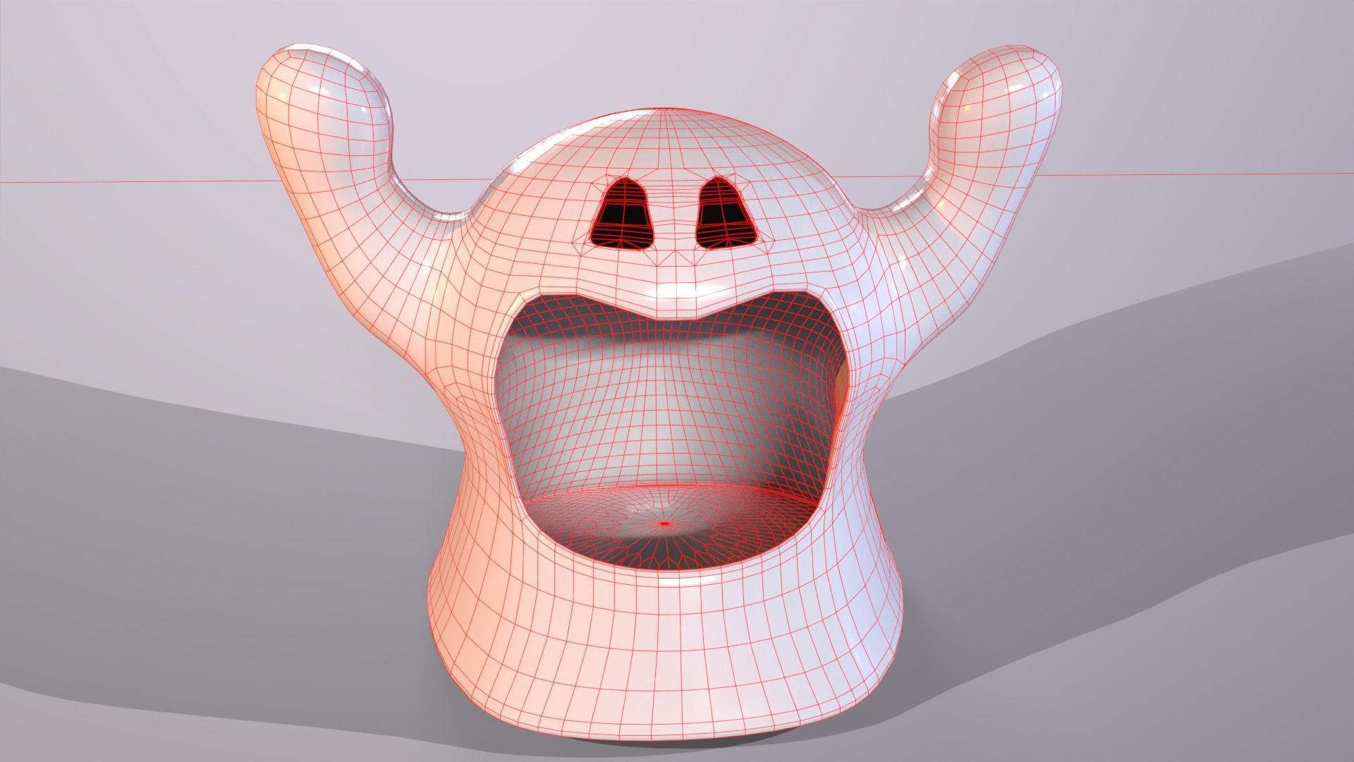 Ghost Candy Holder for Halloween Low-poly 3D model_14