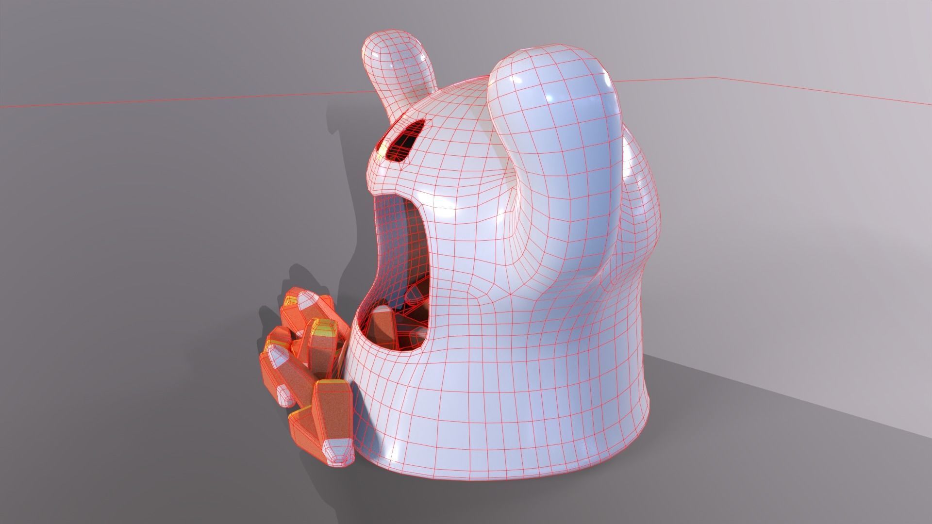 Ghost Candy Holder for Halloween Low-poly 3D model_11