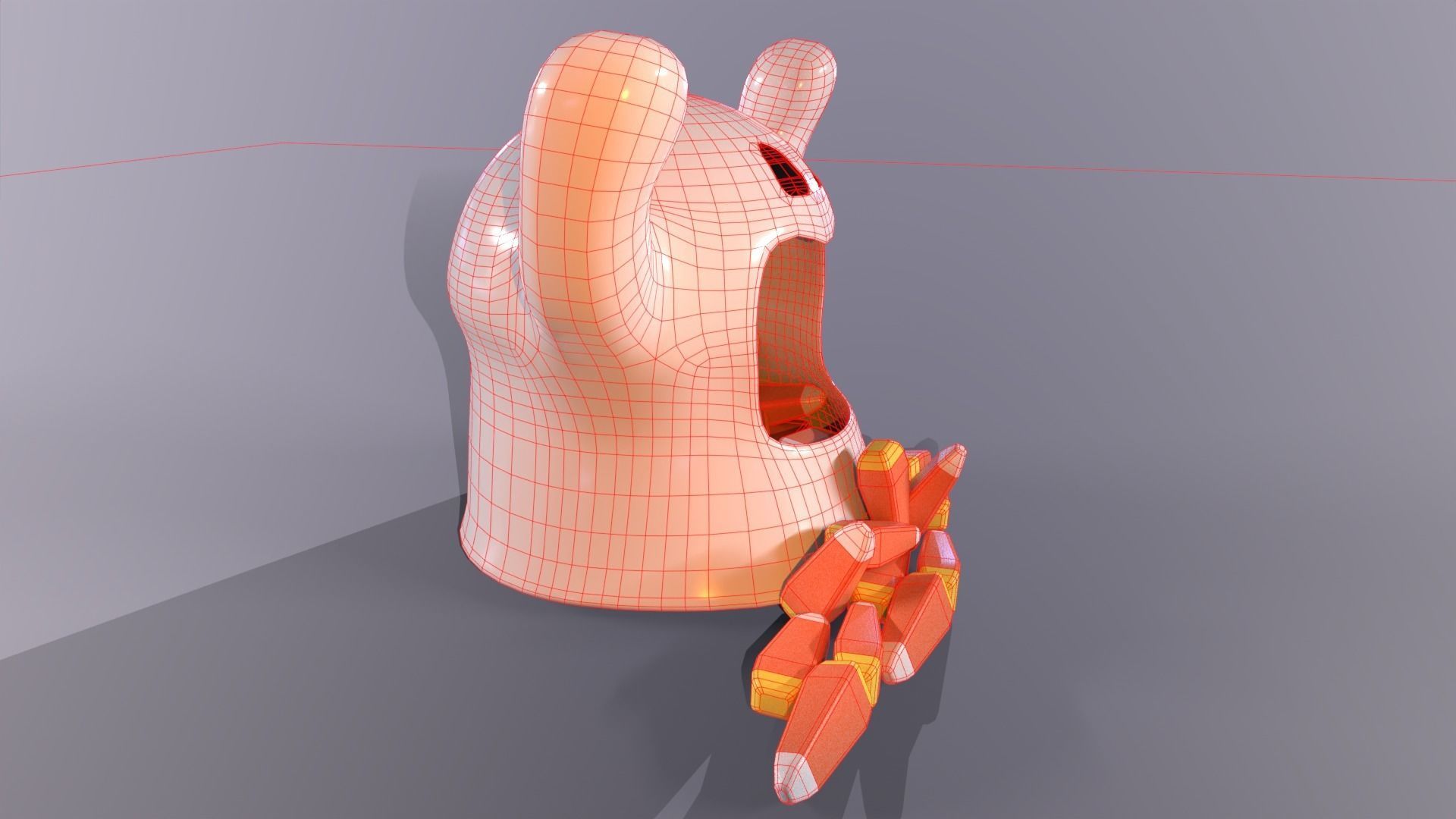 Ghost Candy Holder for Halloween Low-poly 3D model_13