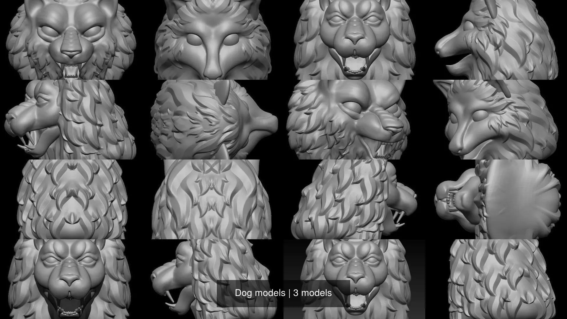 Dog models 3D Model Collection_0