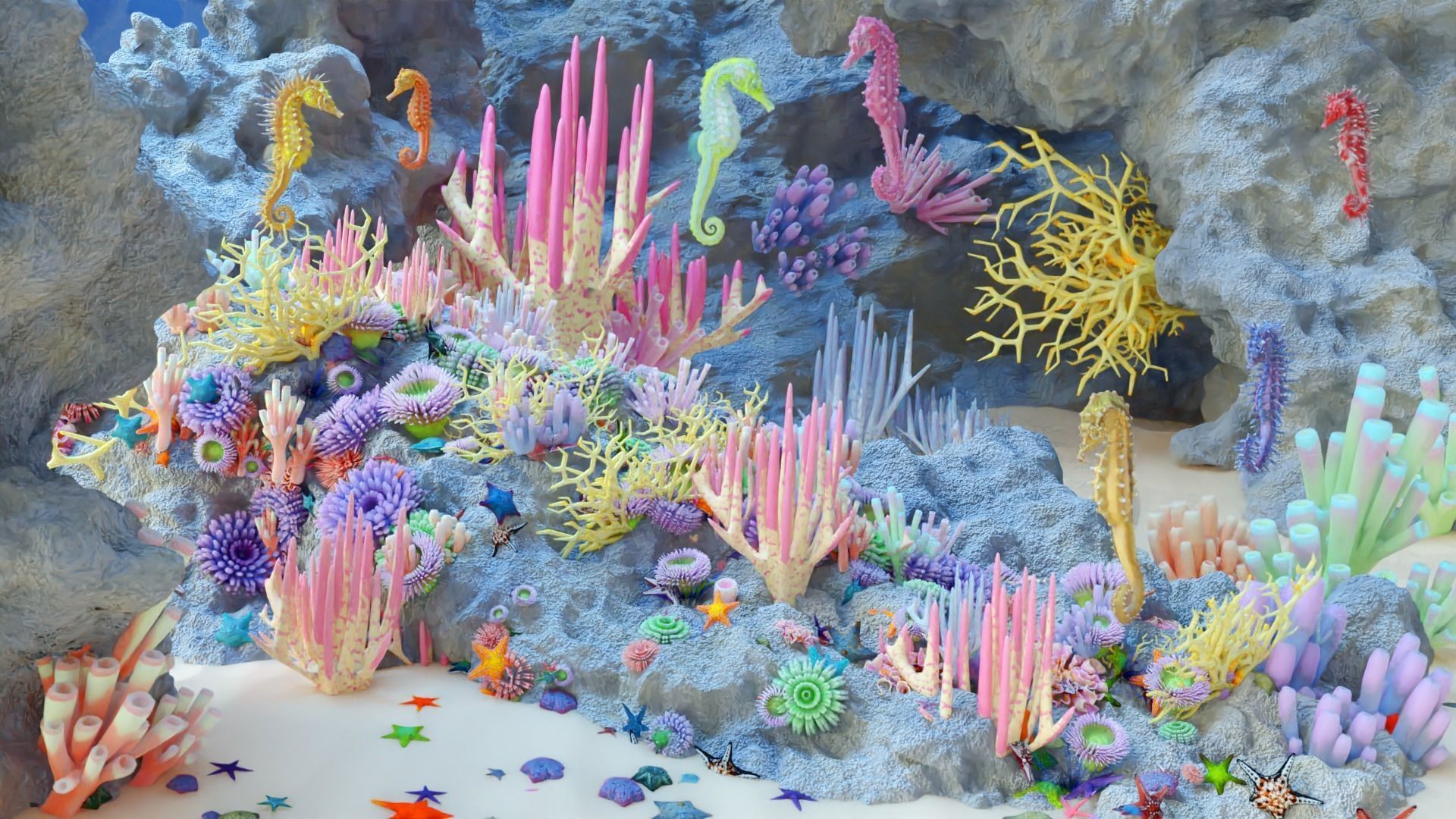 Ocean Coral and Creatures Mega Pack 3D Model Collection_8