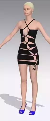 dress black strap cross detail little dress