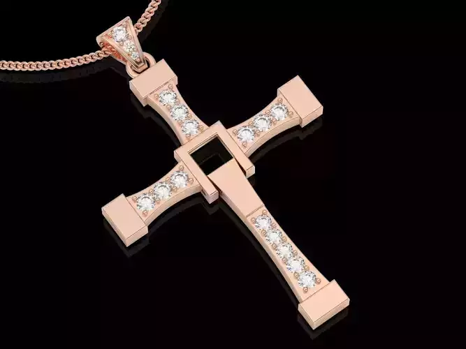 jesus cross pendant silver gold 3D print model