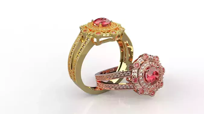 Wedding Diamond Ring 3D print model