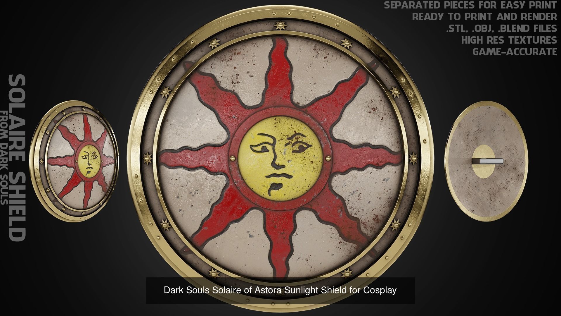 Dark Souls Solaire of Astora Full Armor Bundle for Cosplay 3D Model Collection_7