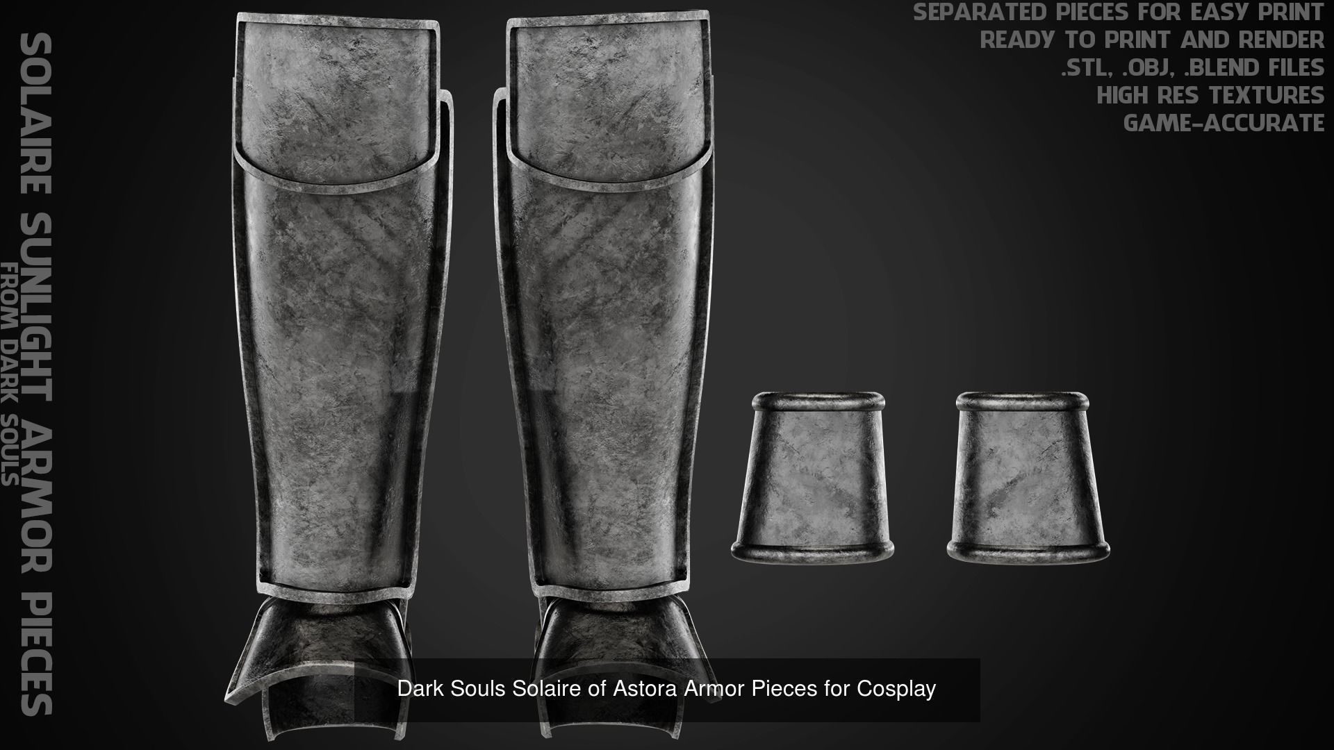 Dark Souls Solaire of Astora Full Armor Bundle for Cosplay 3D Model Collection_10