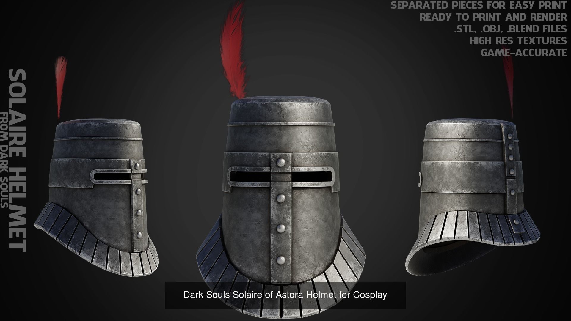 Dark Souls Solaire of Astora Full Armor Bundle for Cosplay 3D Model Collection_6
