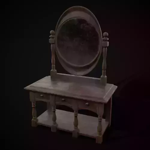 Wooden Vanity Set Low-poly 3D model