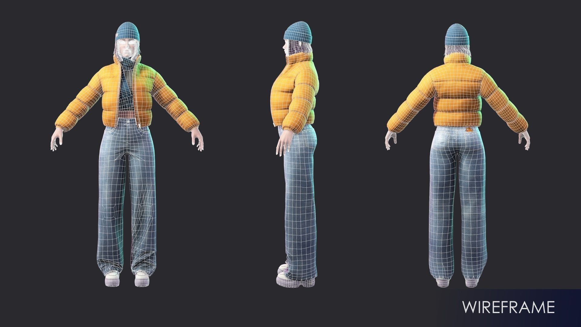 Streetwear Girl 3-9 - Casual Wear Girls Pack 3 Game-Ready Low-poly 3D model_8