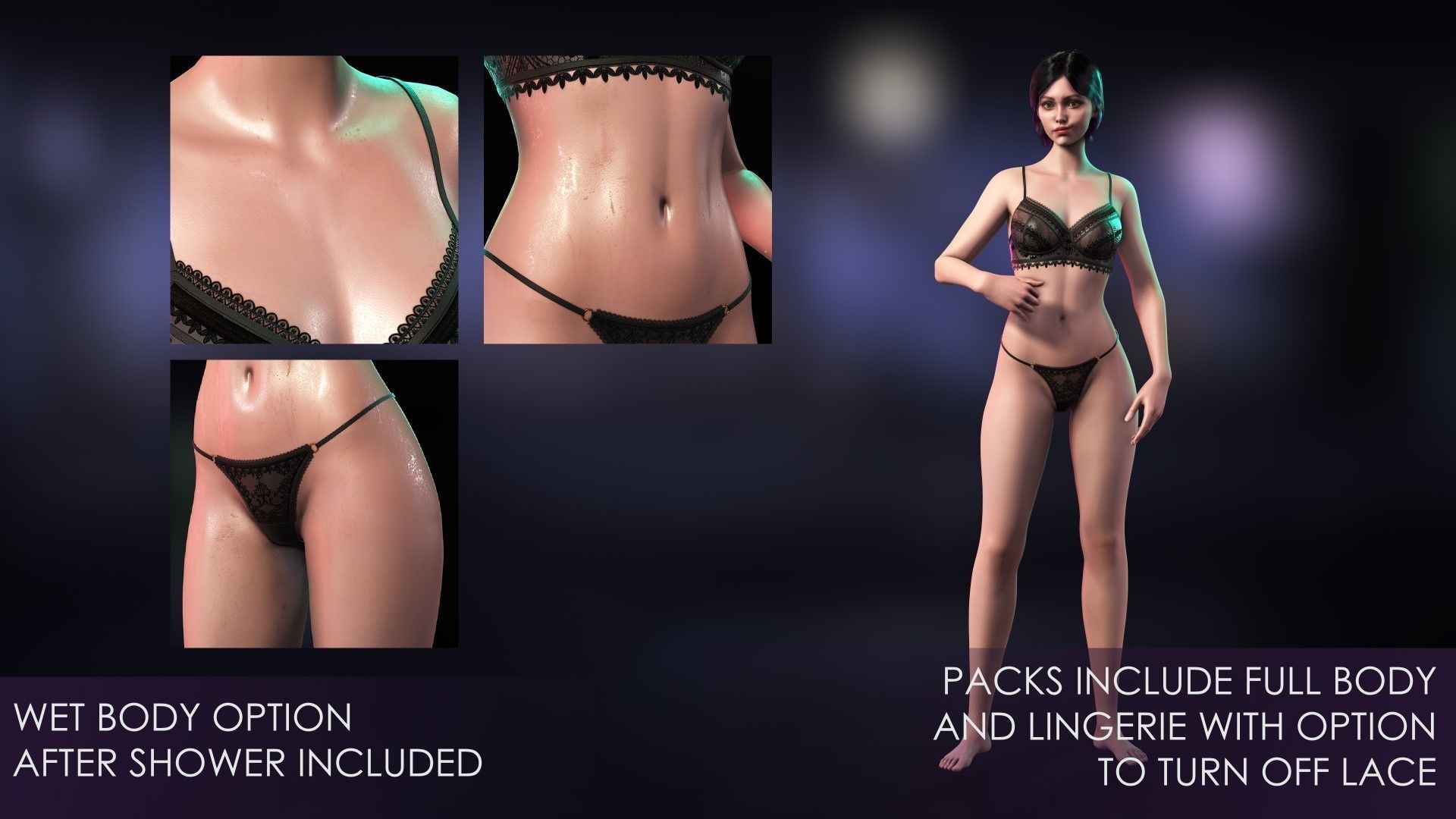 Streetwear Girl 3-9 - Casual Wear Girls Pack 3 Game-Ready Low-poly 3D model_5