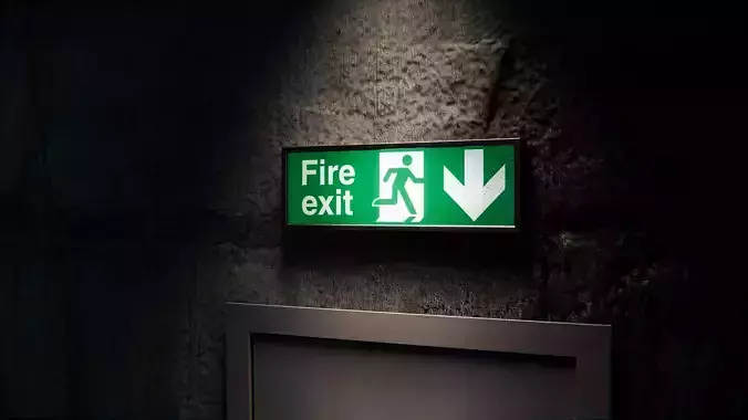 Fire Exit Sign Low-poly 3D model