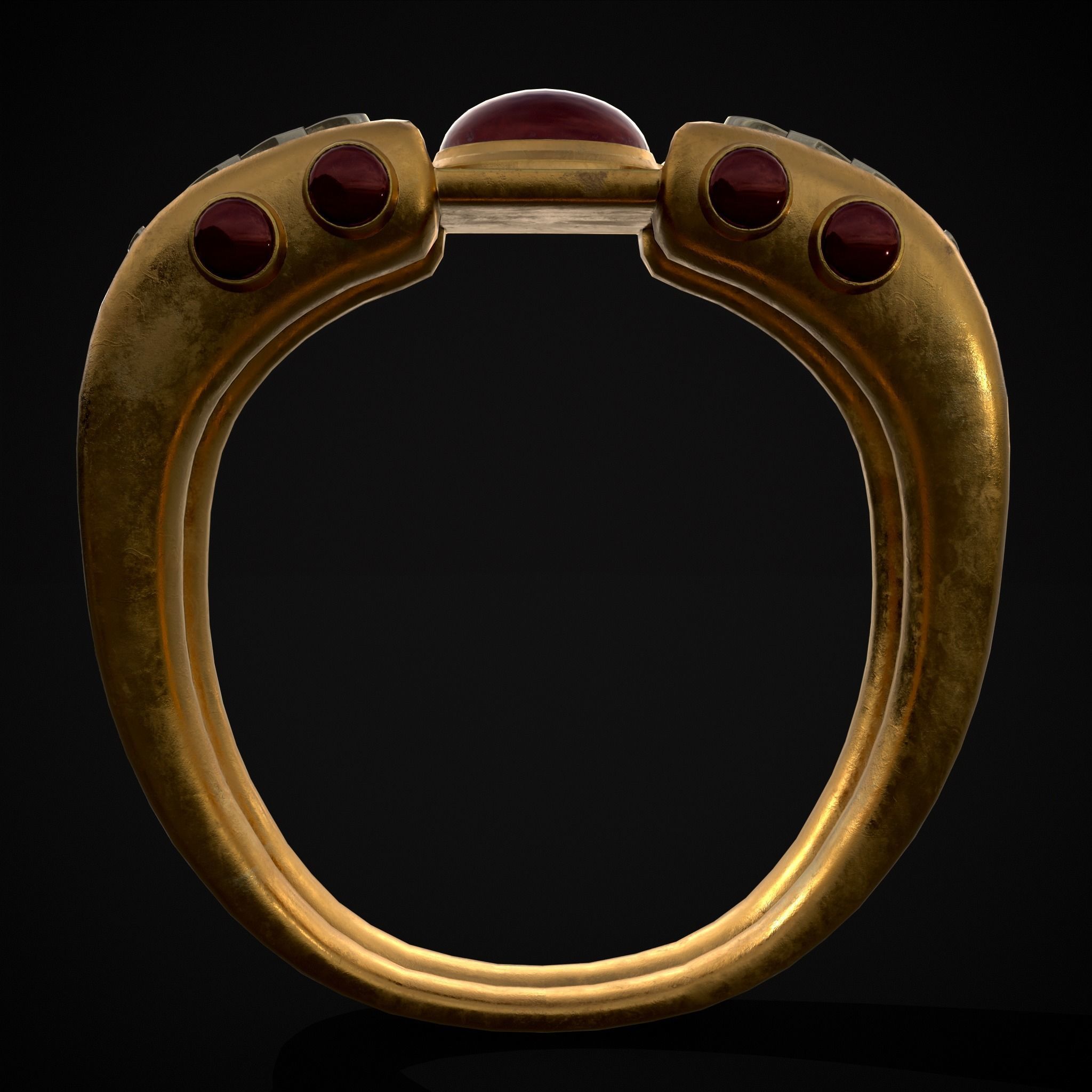 Jeweled Concept Ring Low-poly 3D model_5