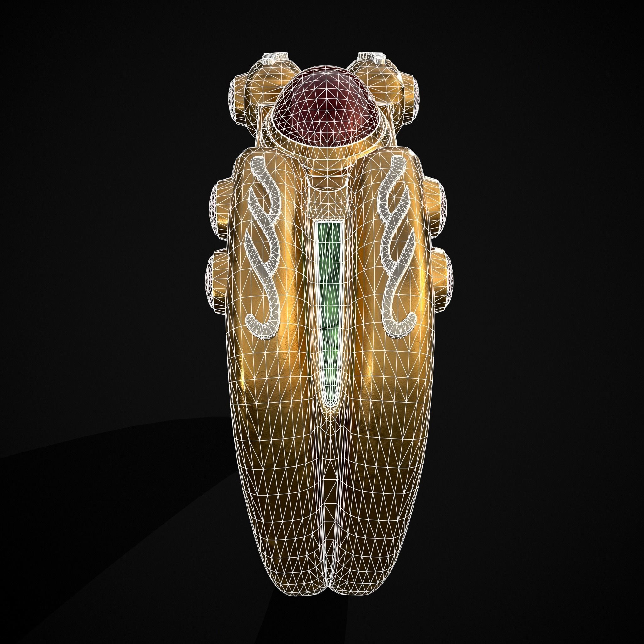 Jeweled Concept Ring Low-poly 3D model_8