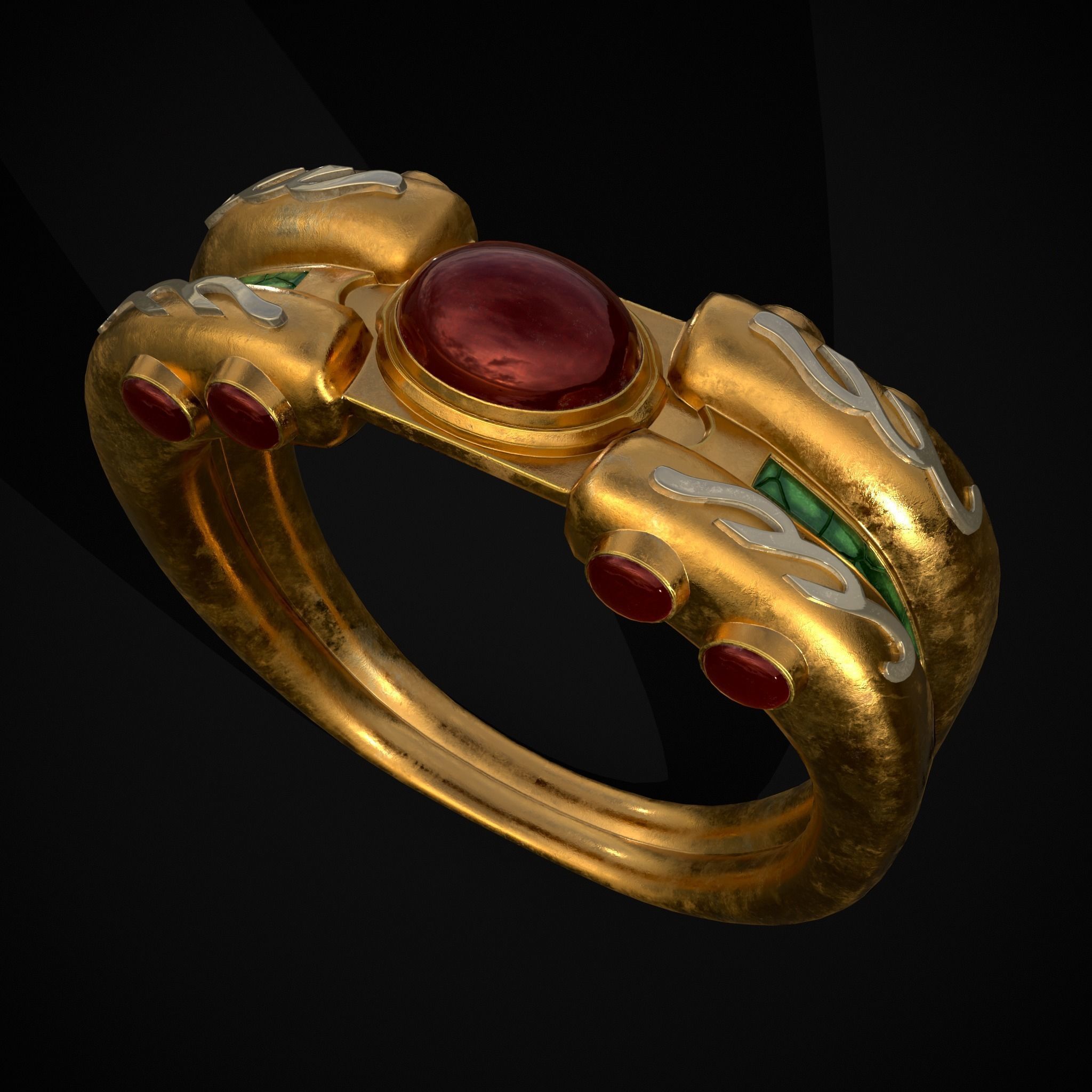 Jeweled Concept Ring Low-poly 3D model_21