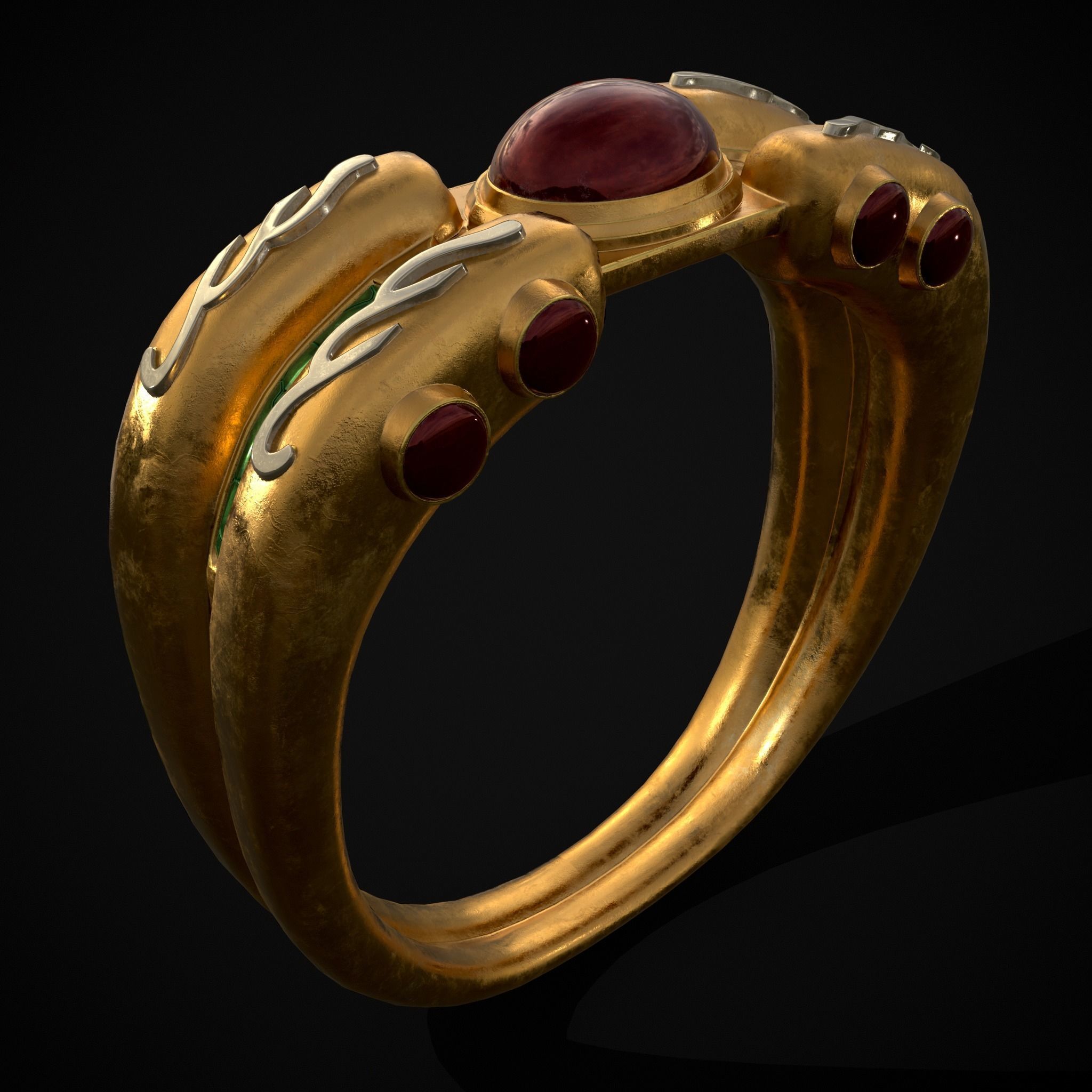 Jeweled Concept Ring Low-poly 3D model_15