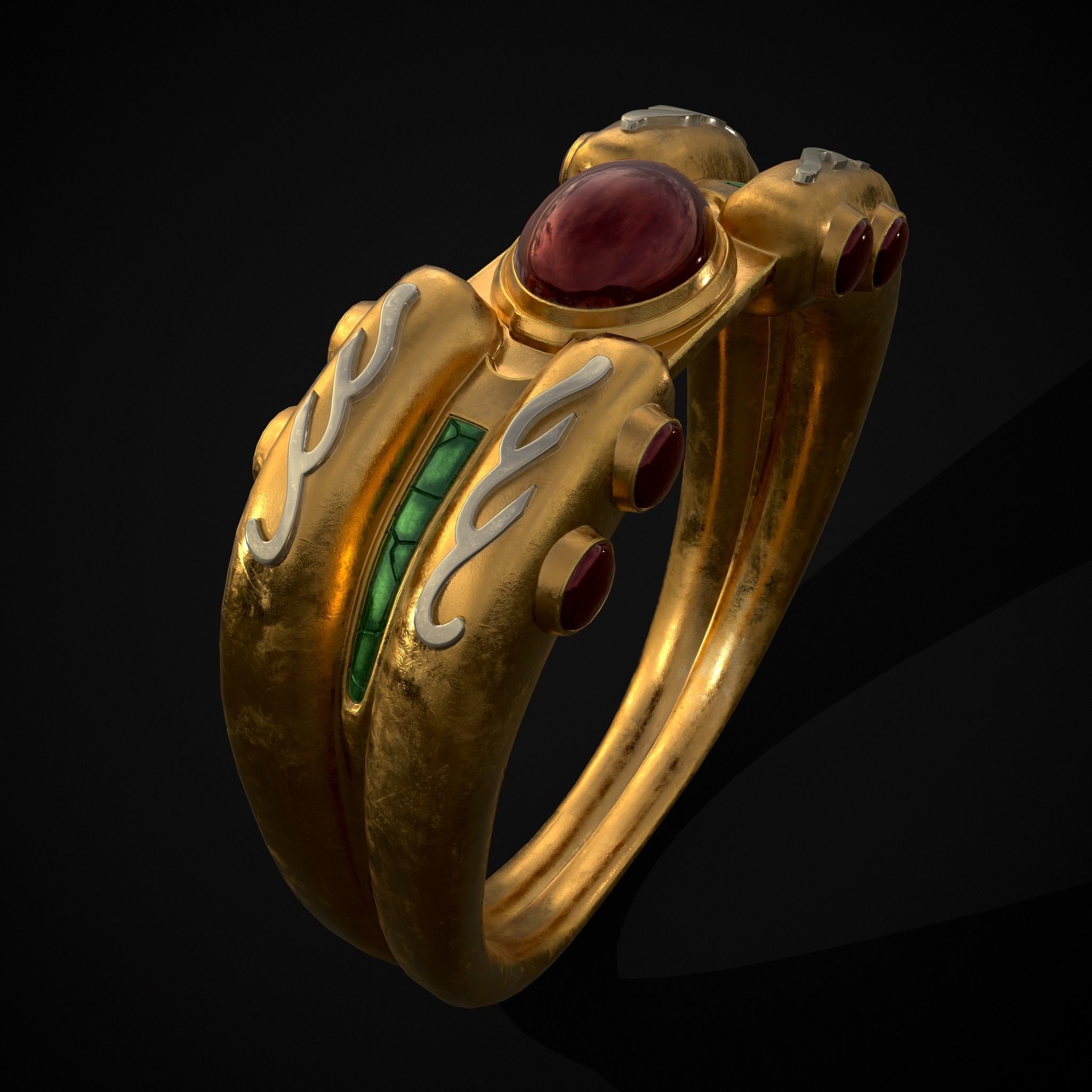 Jeweled Concept Ring Low-poly 3D model_23